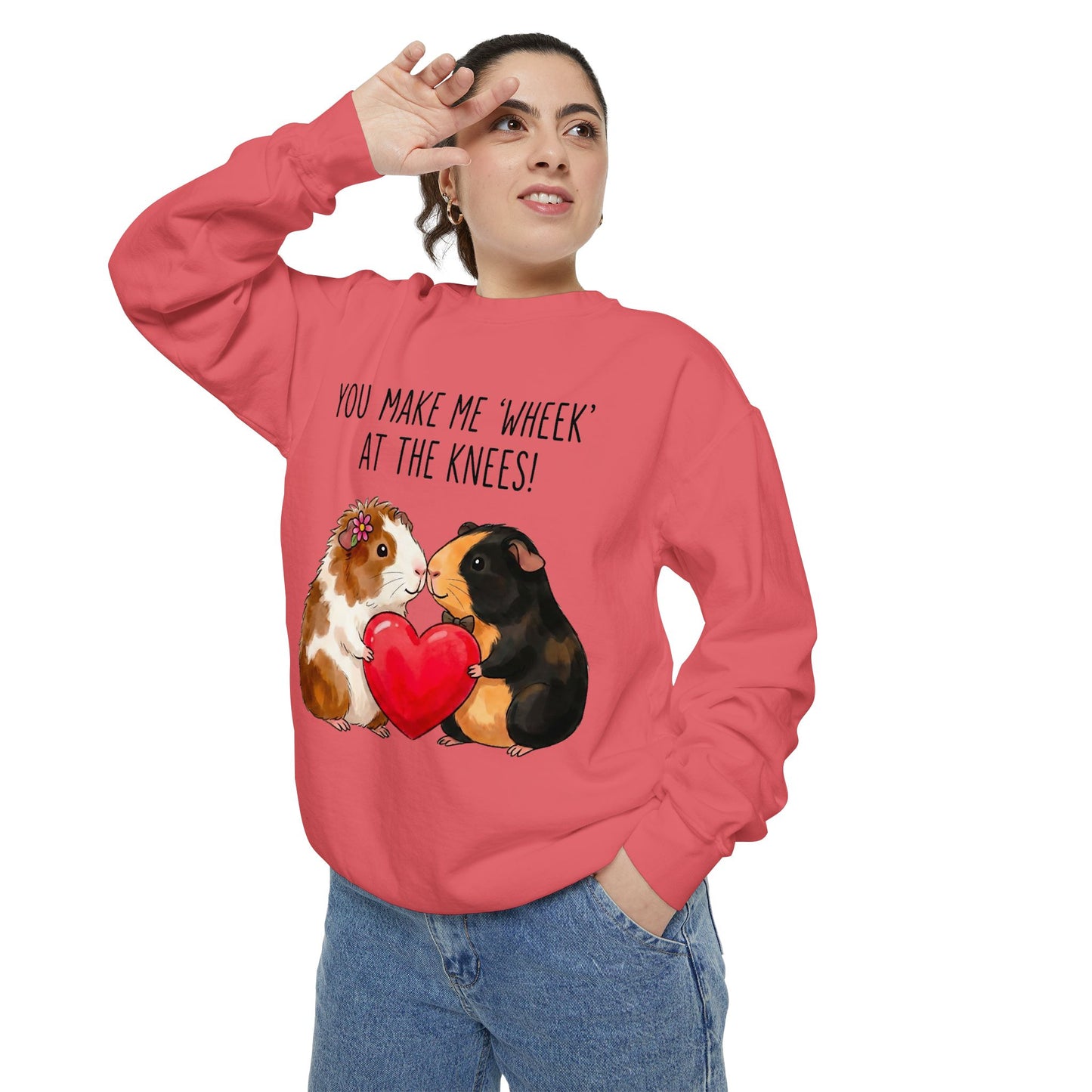 Guinea Pig Heart Sweatshirt - "You Make Me Wheek at the Knees"