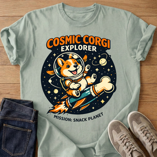 Cosmic Corgi Explorer T-shirt