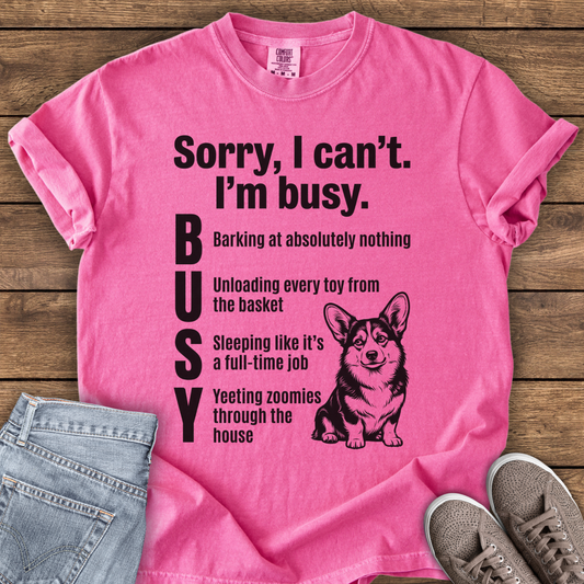 Busy Corgi T-shirt