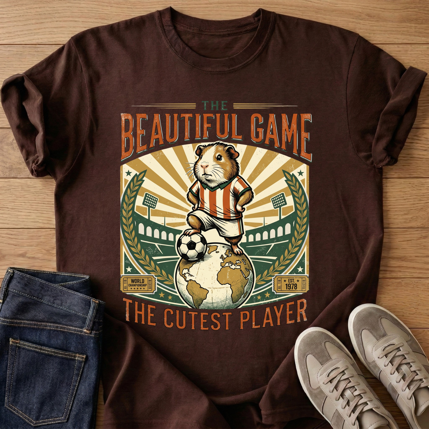 Vintage Soccer Guinea Pig Graphic Tee