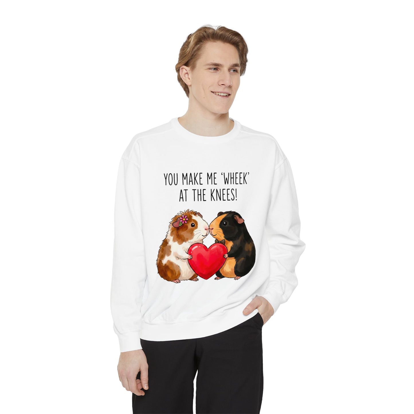 Guinea Pig Heart Sweatshirt - "You Make Me Wheek at the Knees"