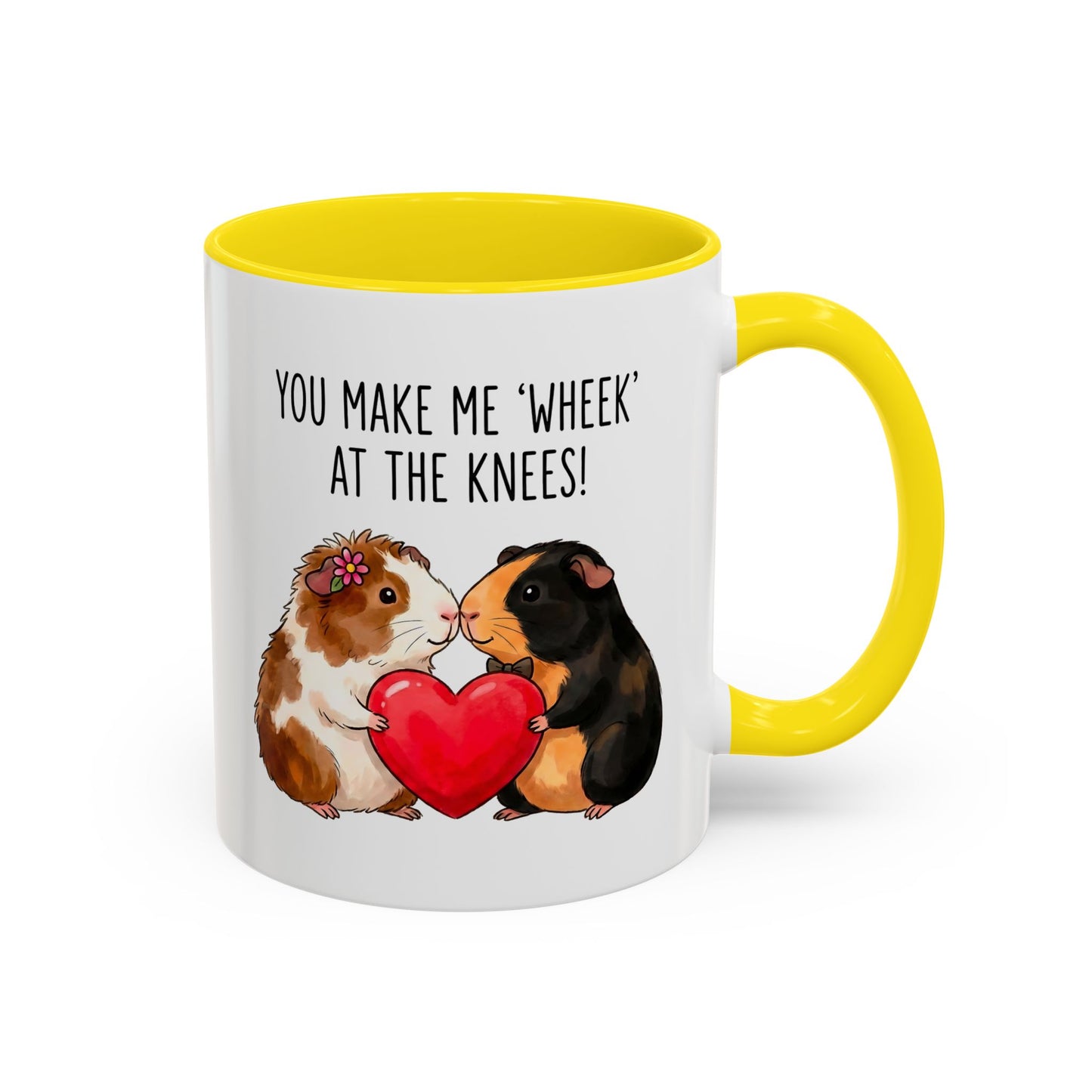 Guinea Pig Love Coffee Mug — "You Make Me 'Wheek' at the Knees"
