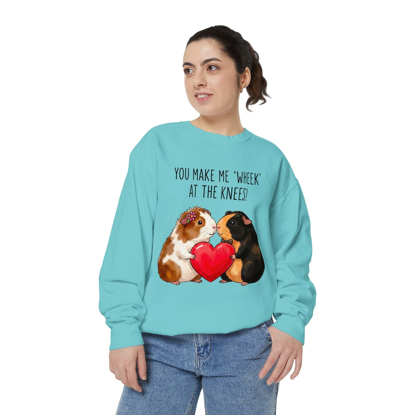 Guinea Pig Heart Sweatshirt - "You Make Me Wheek at the Knees"