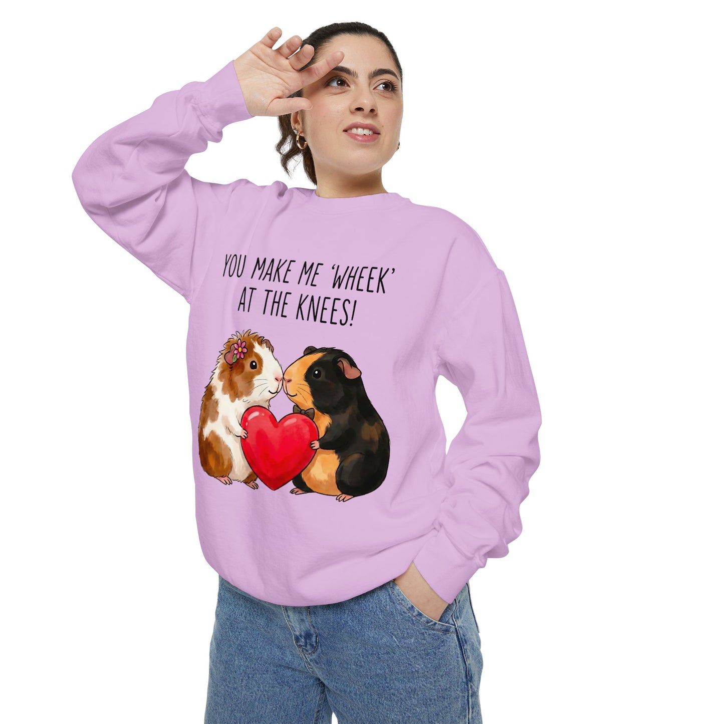 Guinea Pig Heart Sweatshirt - "You Make Me Wheek at the Knees"