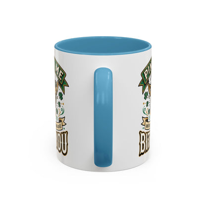 St. Patrick's Chihuahua Coffee Mug — "Pinch Me and My Chihuahua Will Bite You" (11oz)