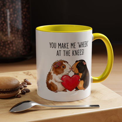 Guinea Pig Love Coffee Mug — "You Make Me 'Wheek' at the Knees"