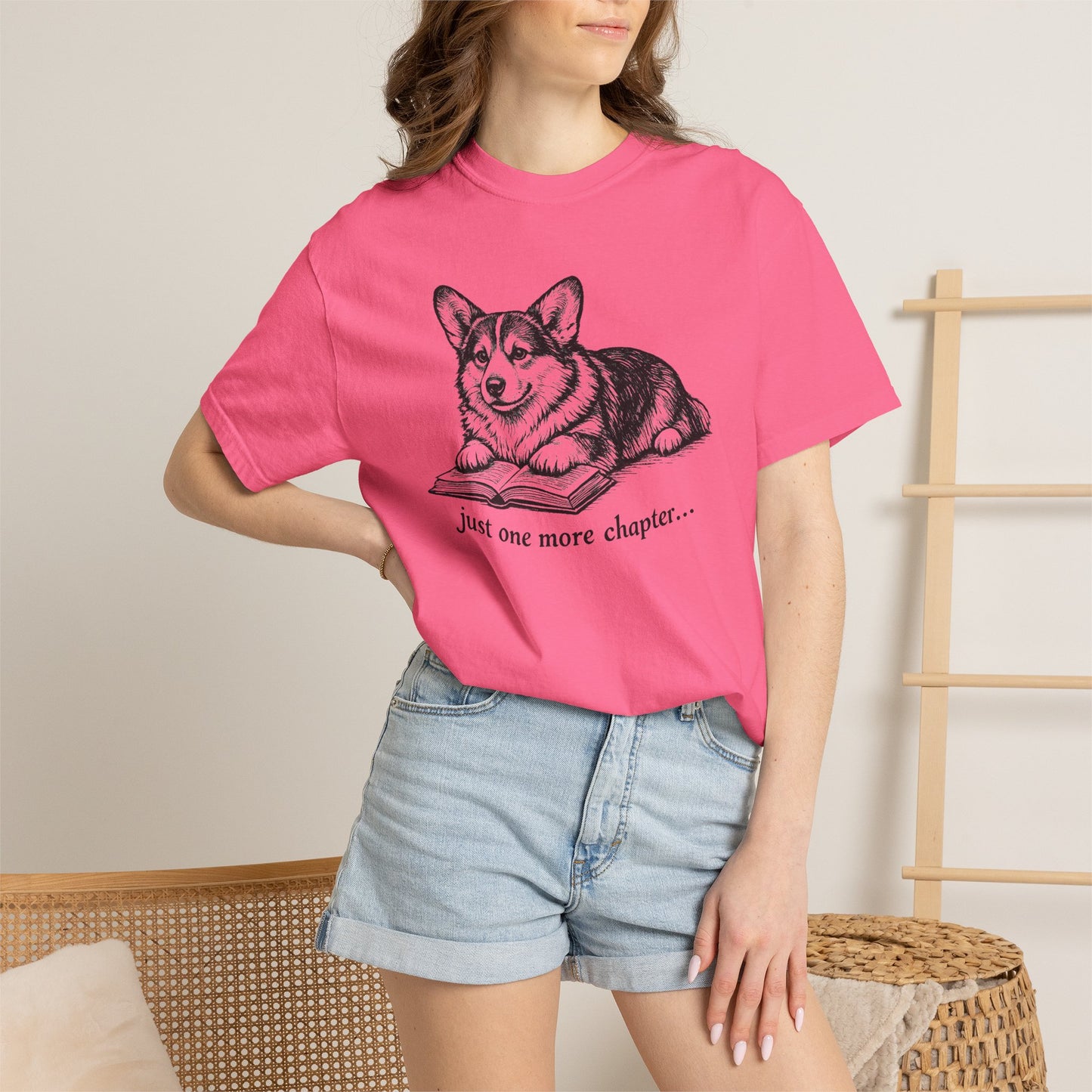 Just One More Chapter – Corgi Book Lover T-Shirt