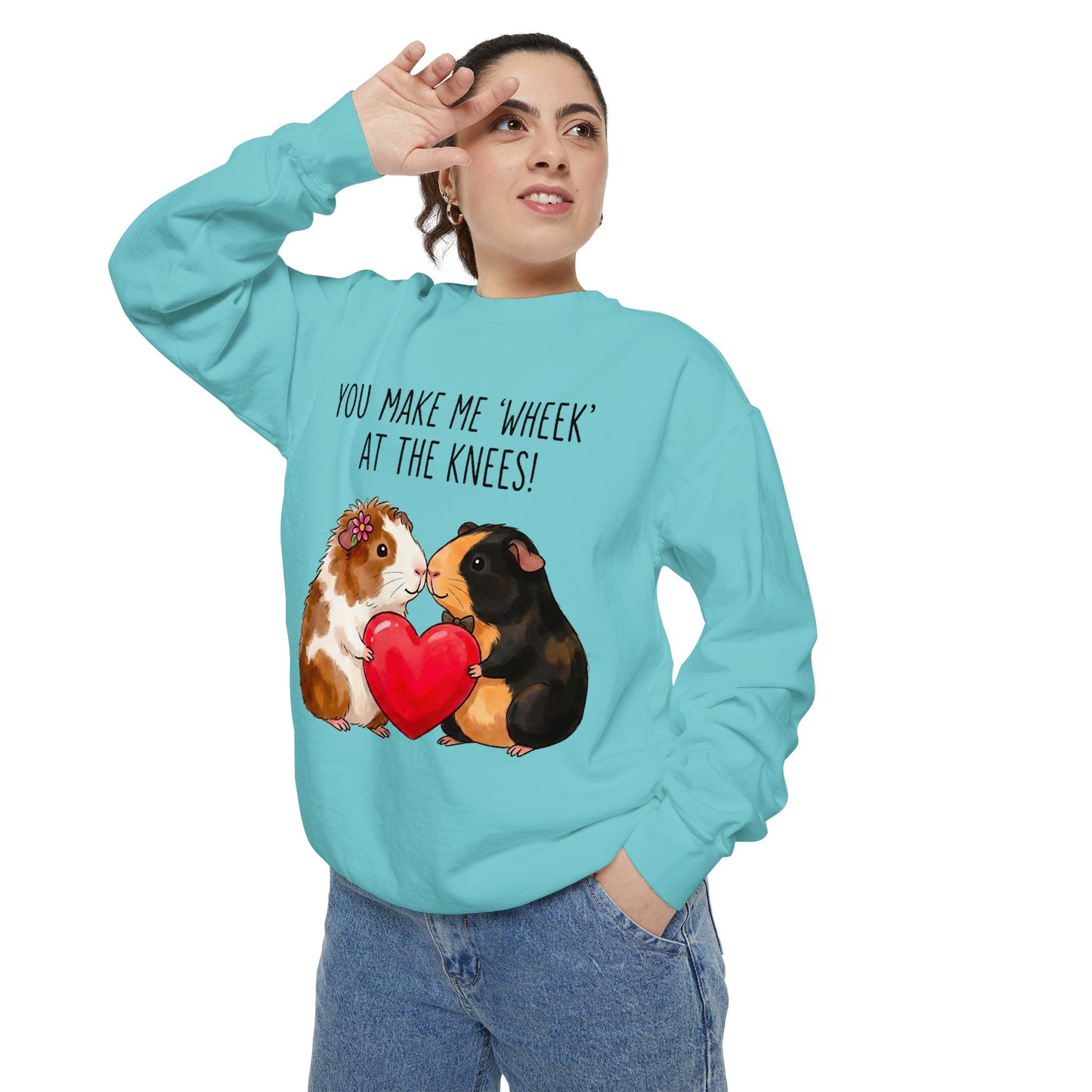 Guinea Pig Heart Sweatshirt - "You Make Me Wheek at the Knees"