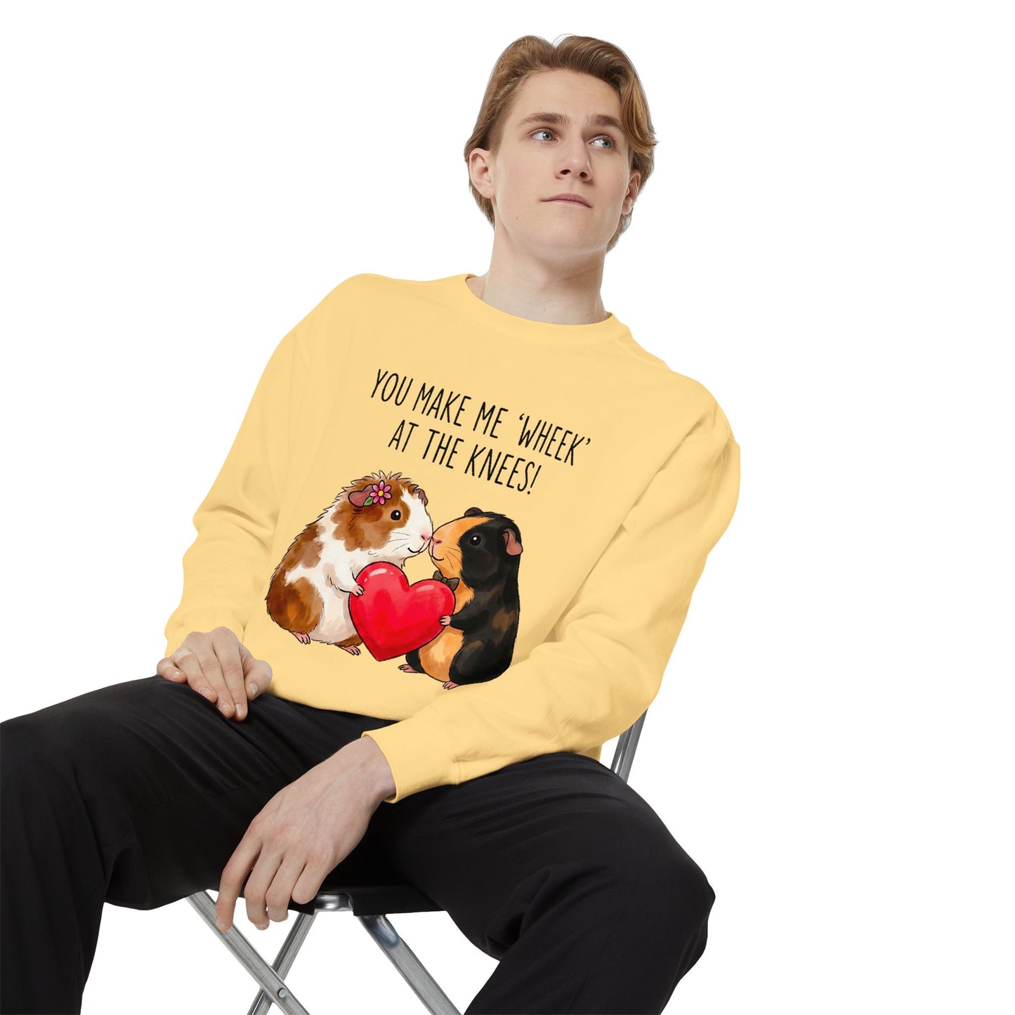 Guinea Pig Heart Sweatshirt - "You Make Me Wheek at the Knees"