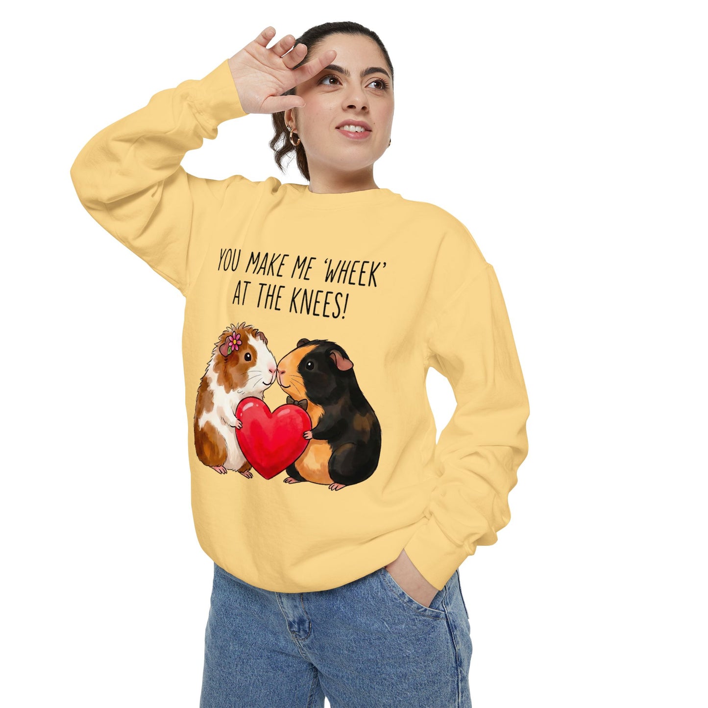 Guinea Pig Heart Sweatshirt - "You Make Me Wheek at the Knees"