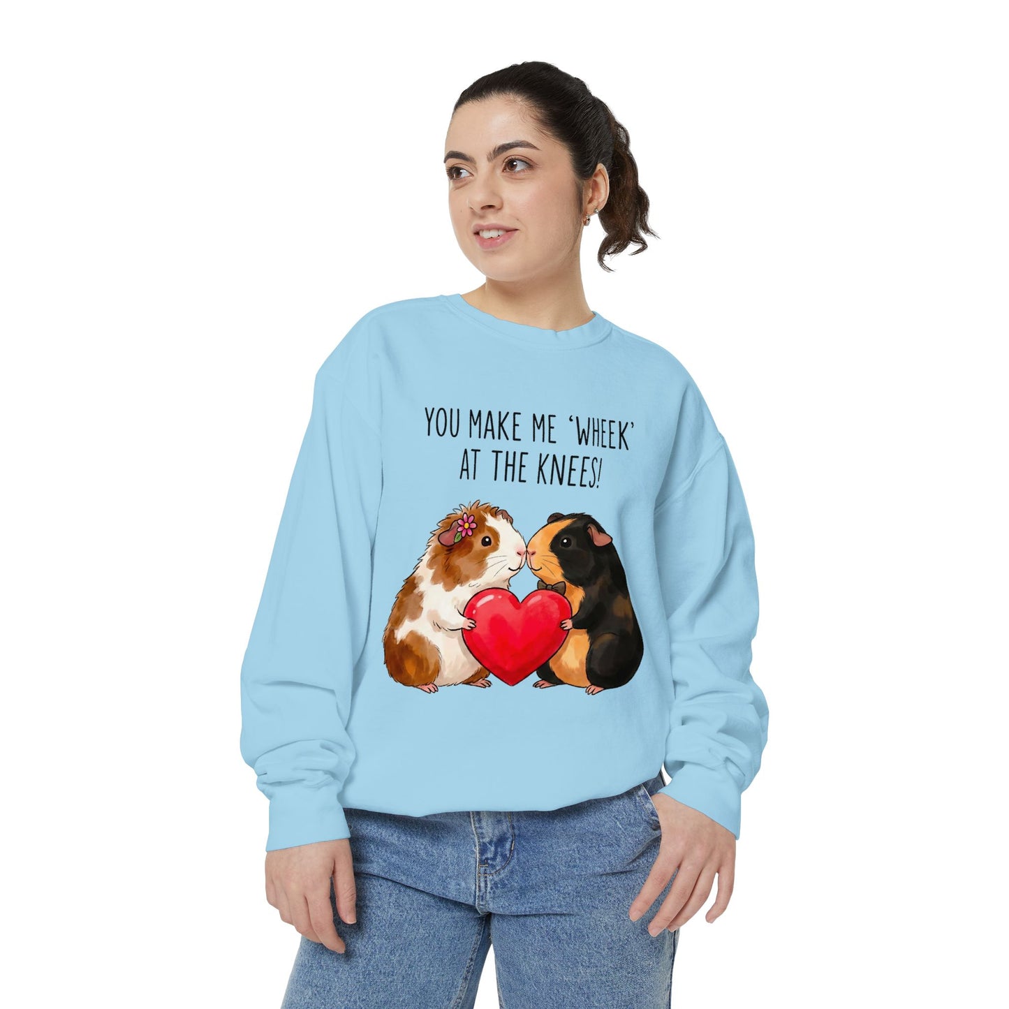 Guinea Pig Heart Sweatshirt - "You Make Me Wheek at the Knees"