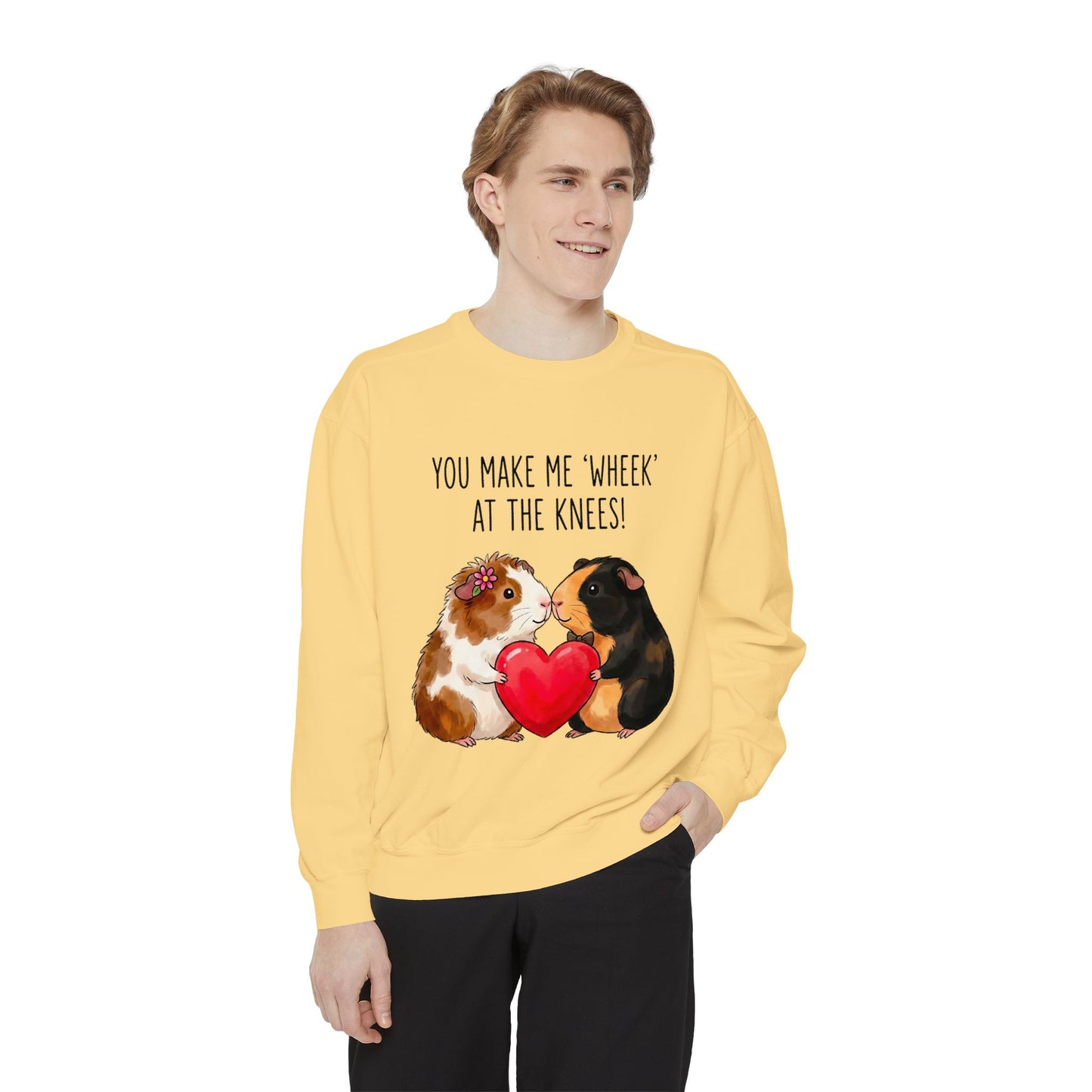 Guinea Pig Heart Sweatshirt - "You Make Me Wheek at the Knees"