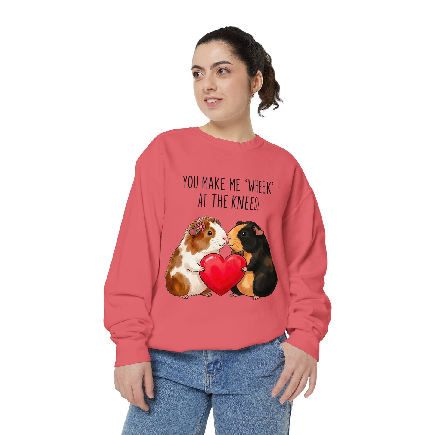 Guinea Pig Heart Sweatshirt - "You Make Me Wheek at the Knees"
