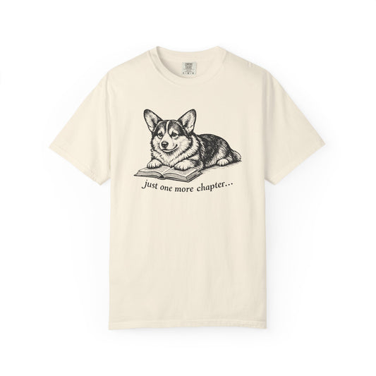 Just One More Chapter – Corgi Book Lover T-Shirt