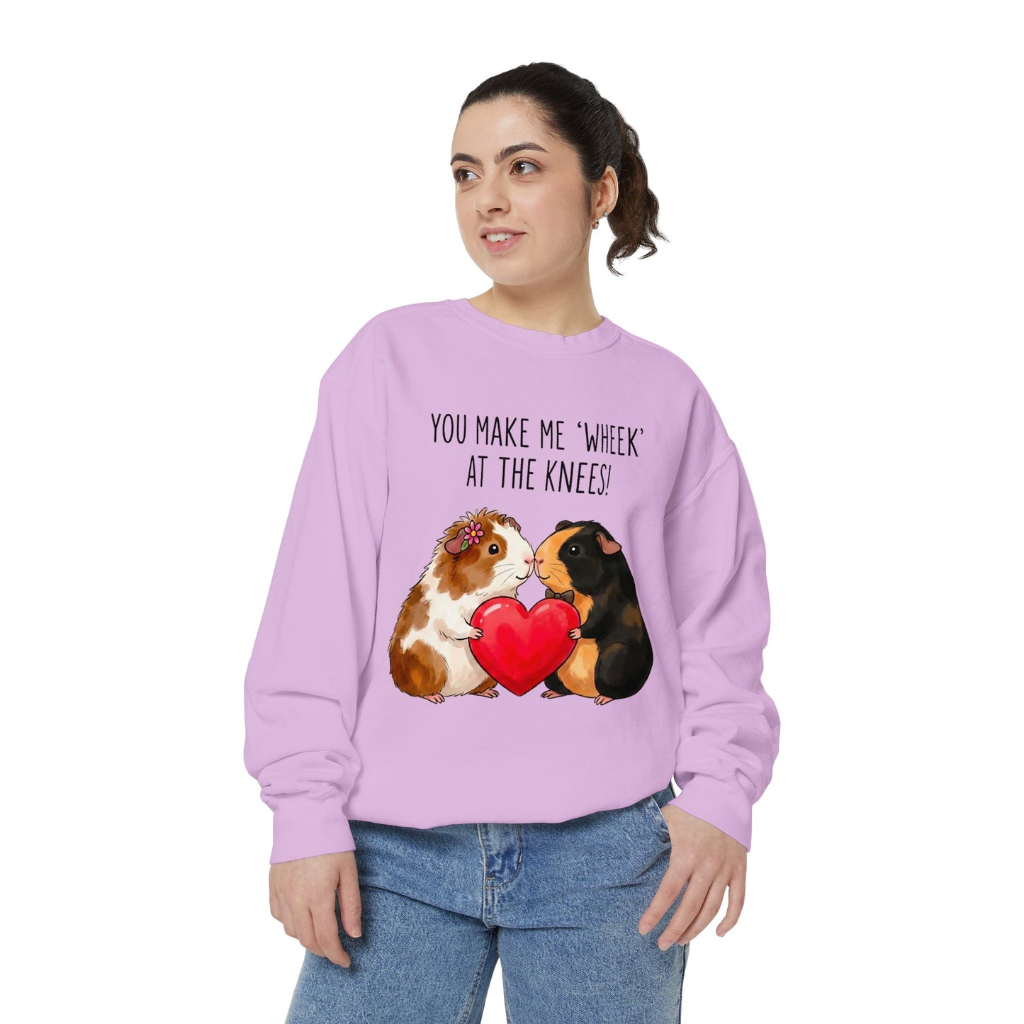 Guinea Pig Heart Sweatshirt - "You Make Me Wheek at the Knees"