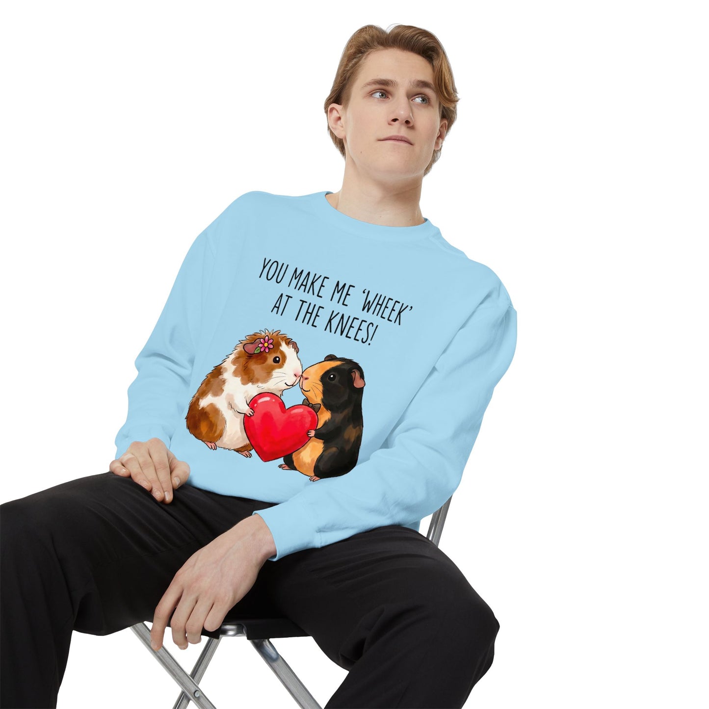 Guinea Pig Heart Sweatshirt - "You Make Me Wheek at the Knees"