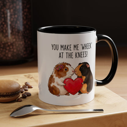 Guinea Pig Love Coffee Mug — "You Make Me 'Wheek' at the Knees"