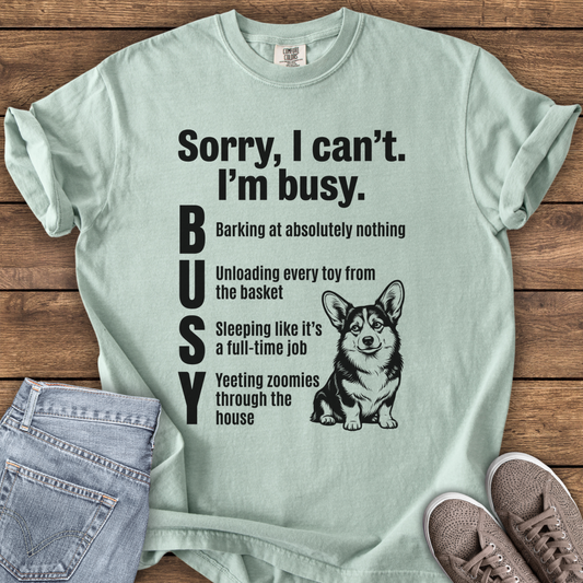 Busy Corgi T-shirt