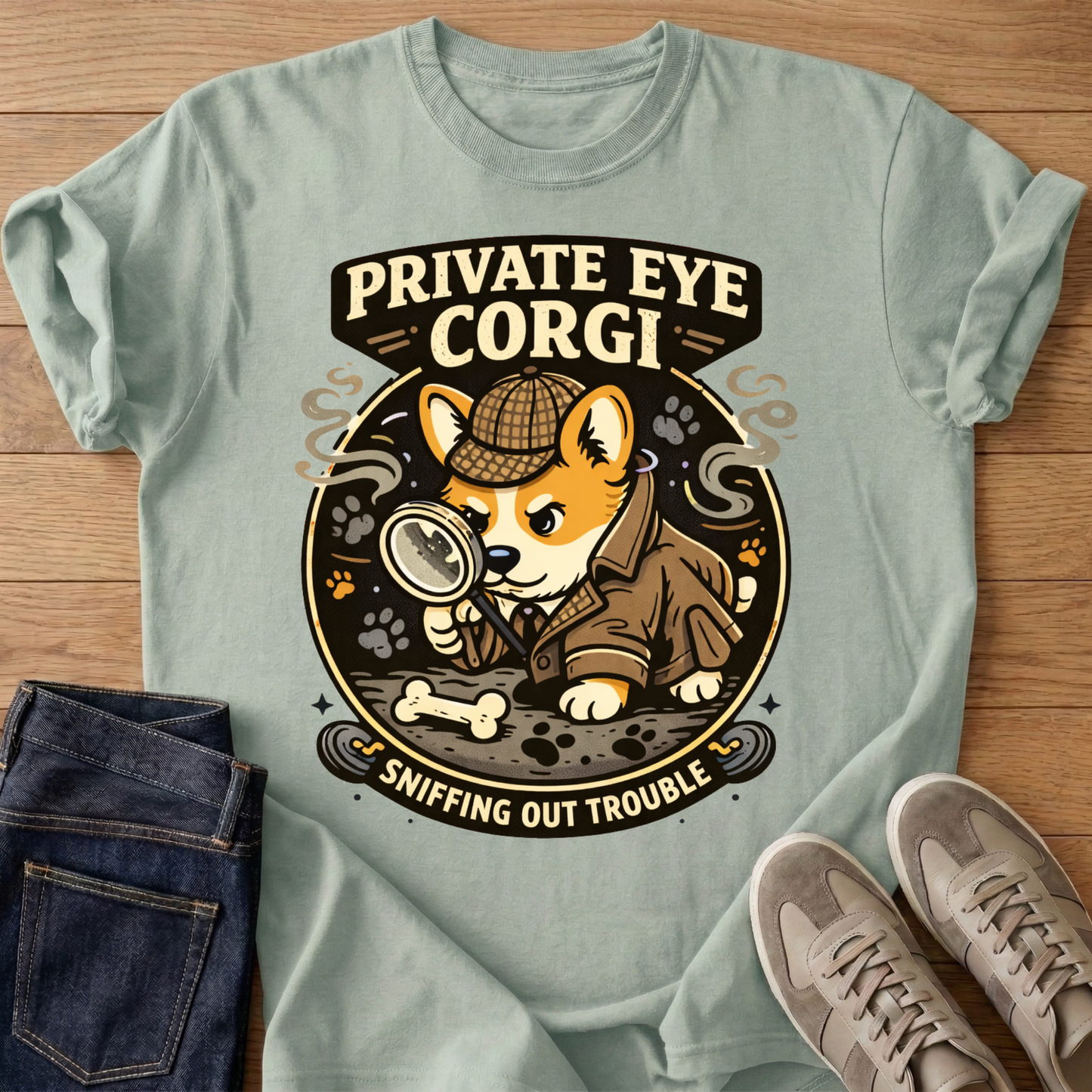 Private Eye Corgi T-shirt