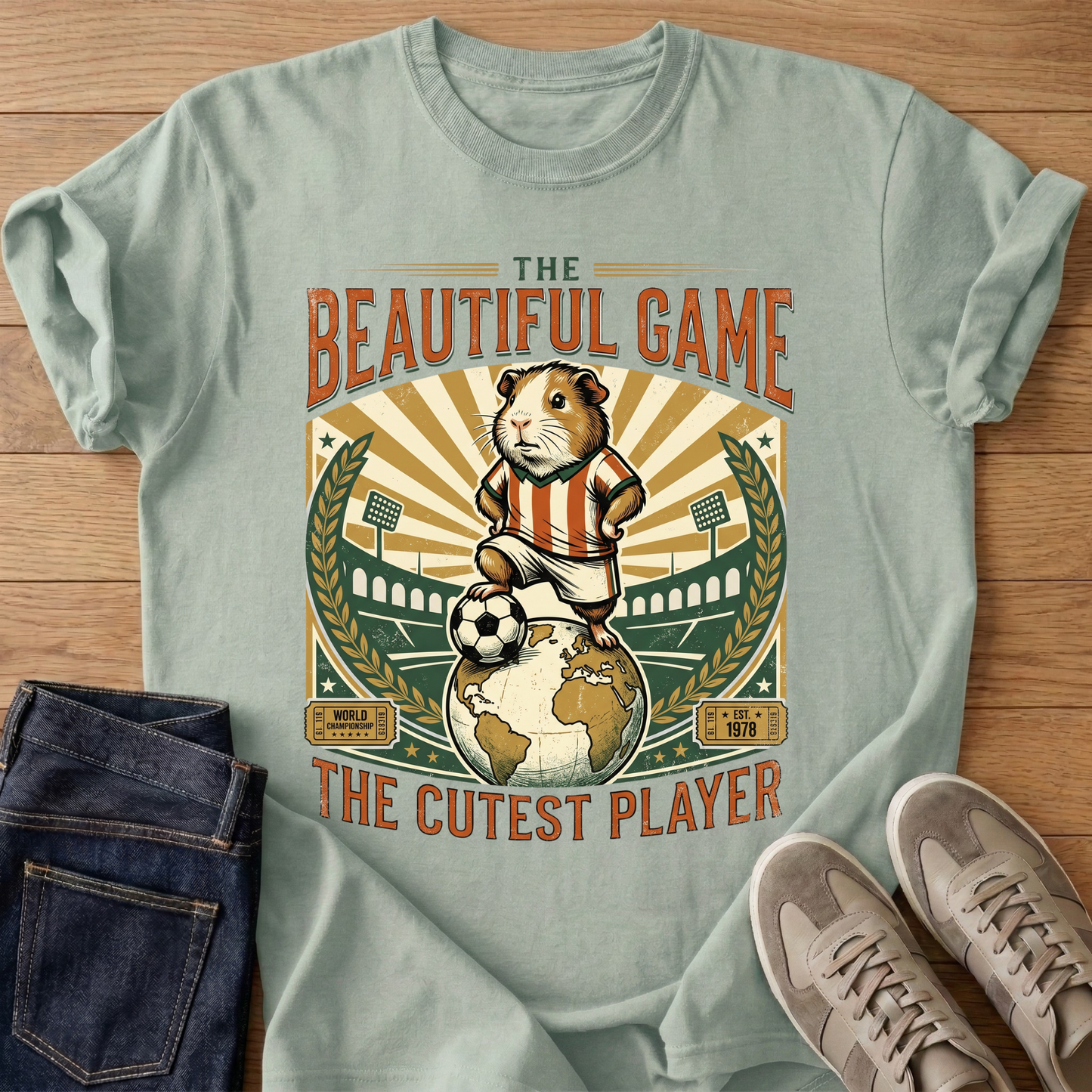 Vintage Soccer Guinea Pig Graphic Tee