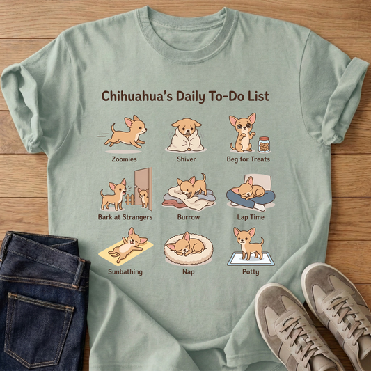 Chihuahua's Daily To-Do List T-shirt