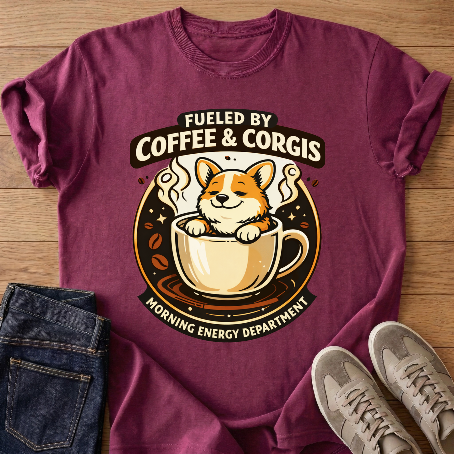 Fueled By Coffee & Corgis T-shirt
