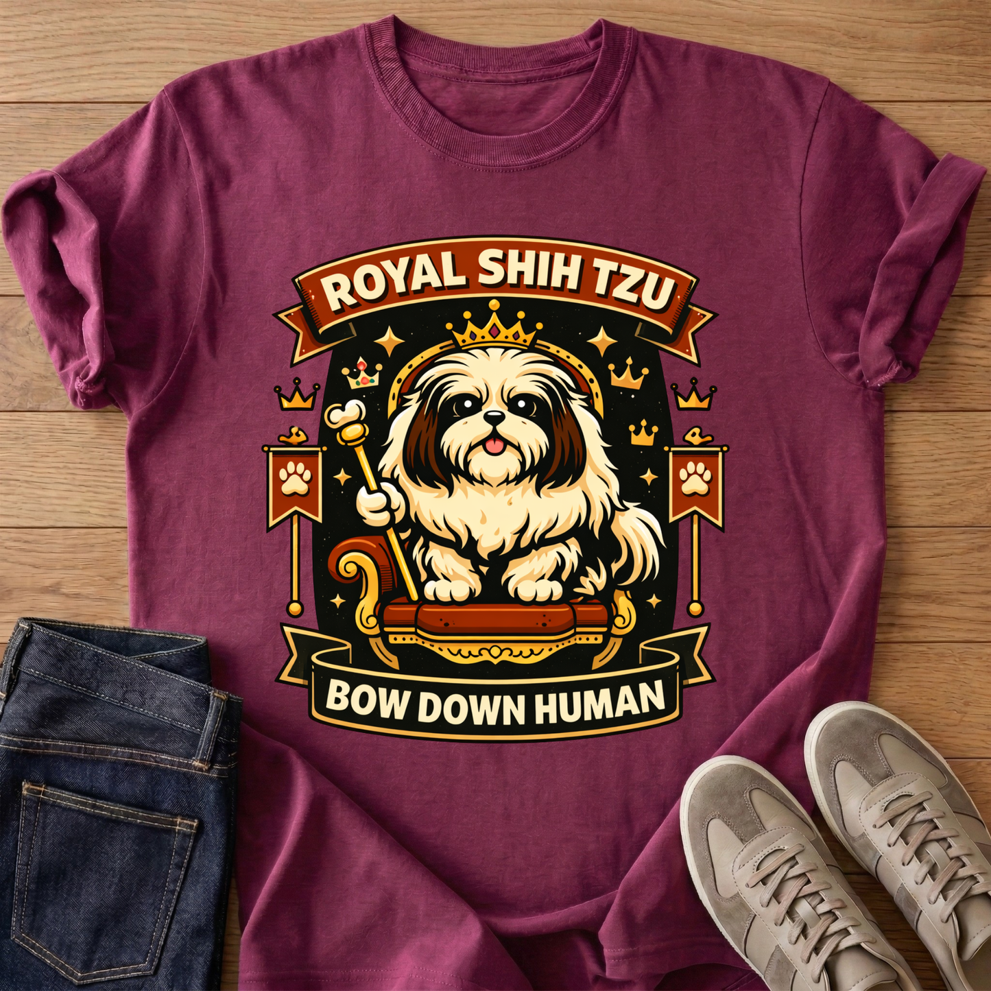 Royal Shih Tzu Bow Down Human T-shirt