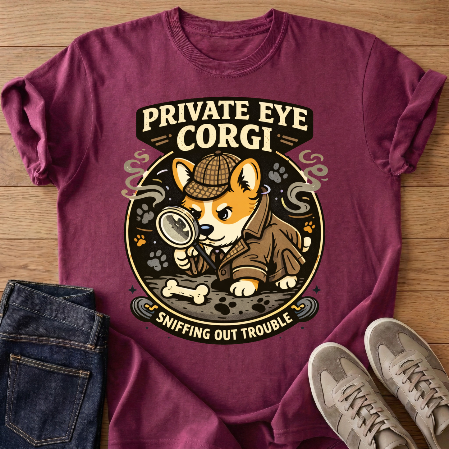 Private Eye Corgi T-shirt