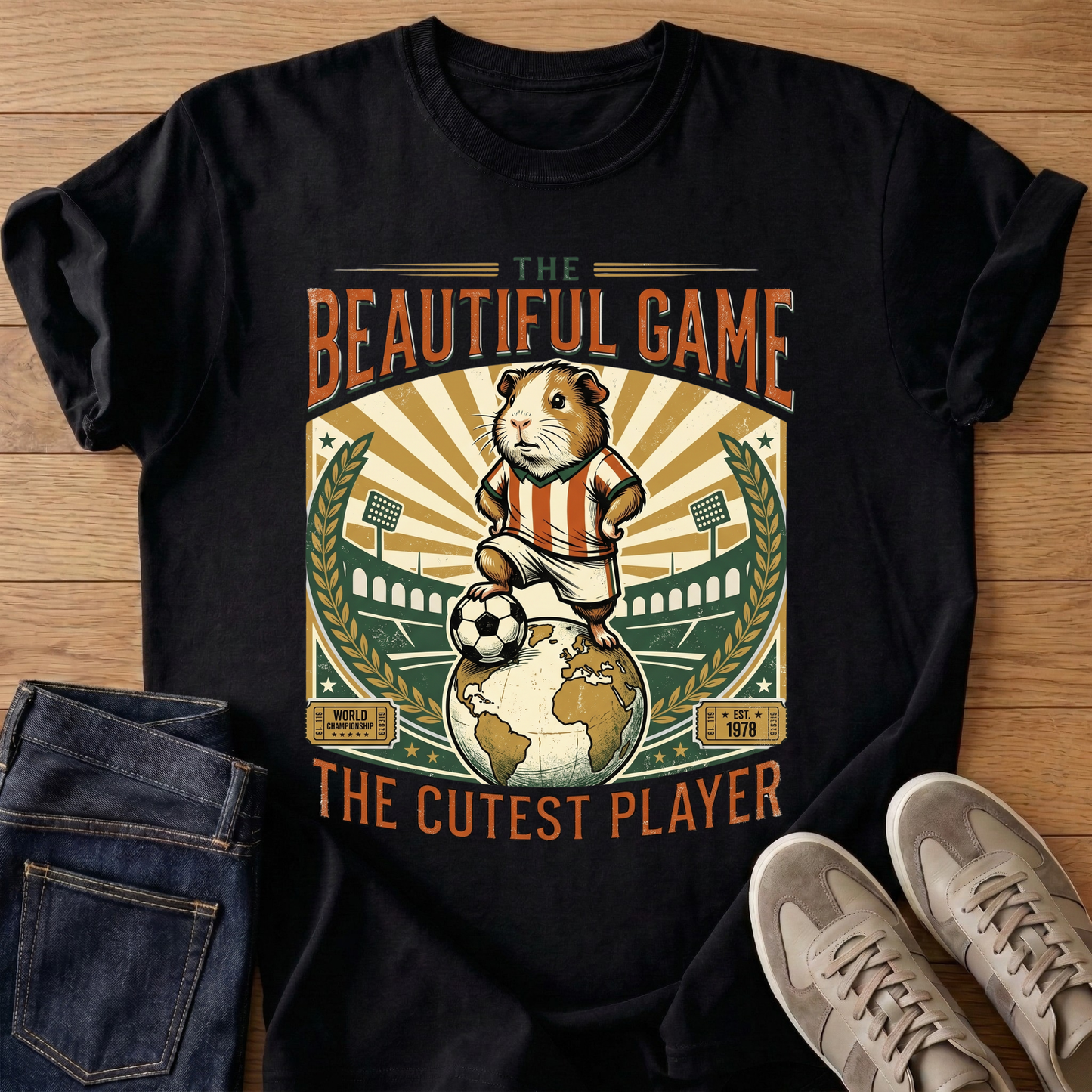 Vintage Soccer Guinea Pig Graphic Tee