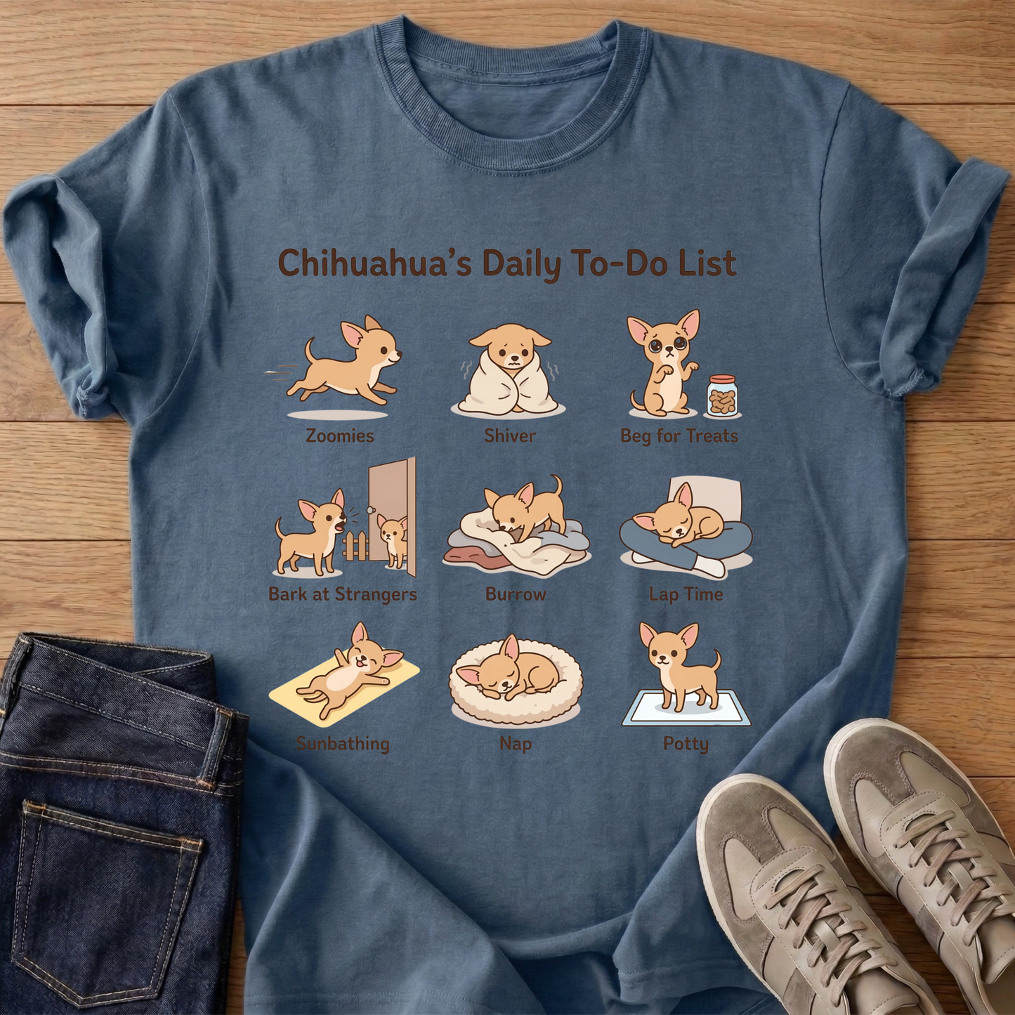 Chihuahua's Daily To-Do List T-shirt
