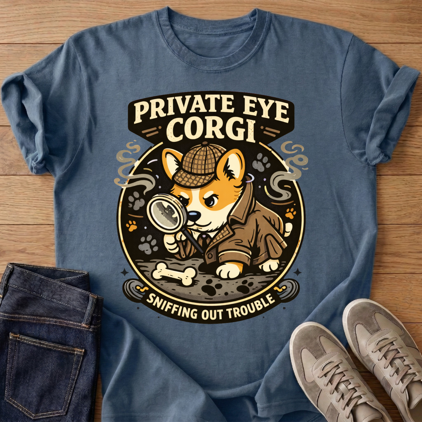 Private Eye Corgi T-shirt