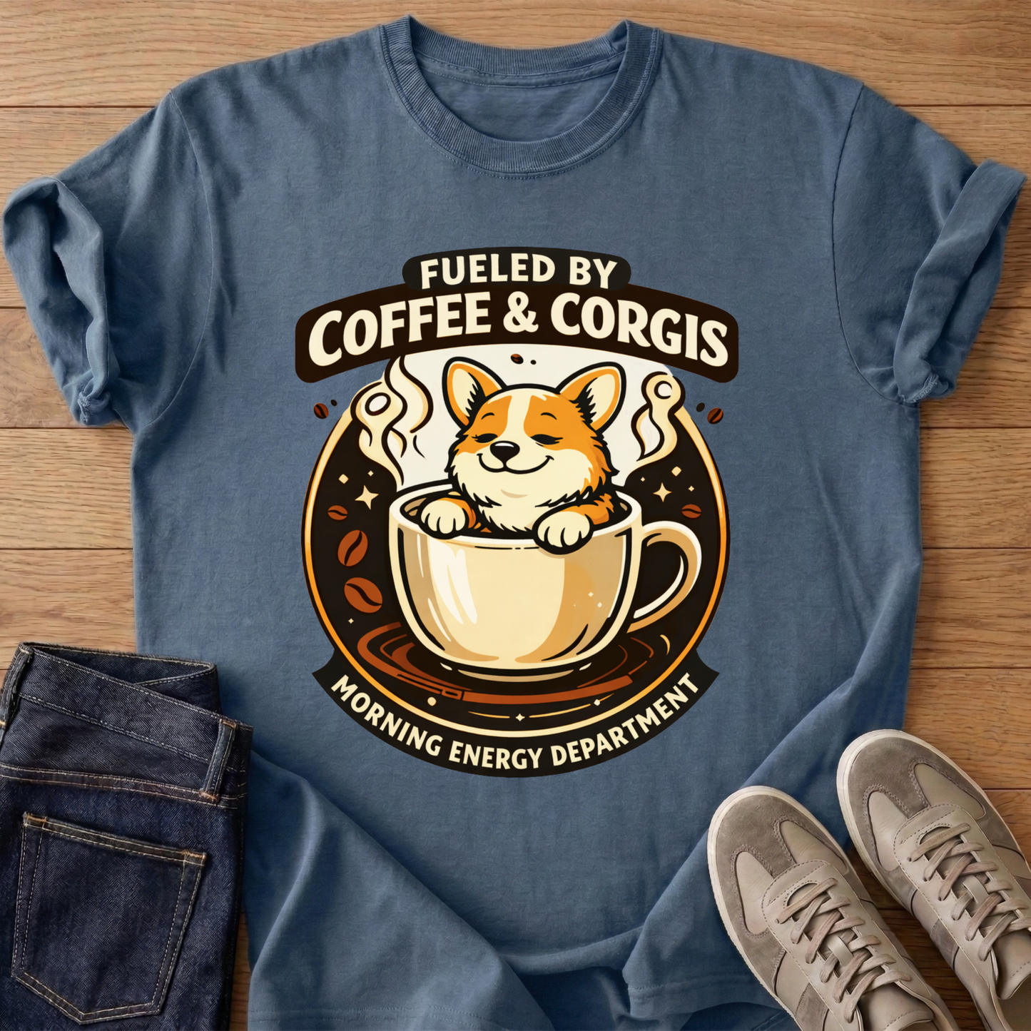 Fueled By Coffee & Corgis T-shirt