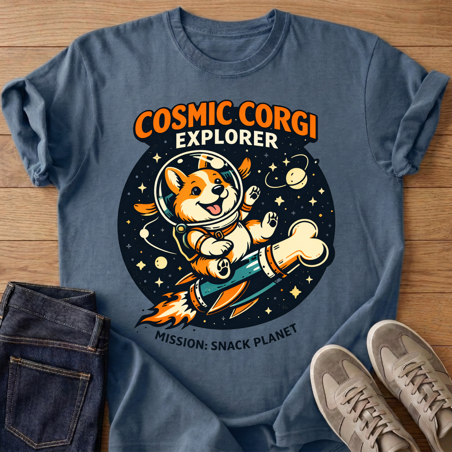 Cosmic Corgi Explorer T-shirt