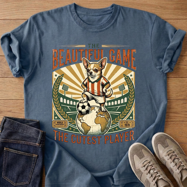 Vintage Soccer Chihuahua Graphic Tee