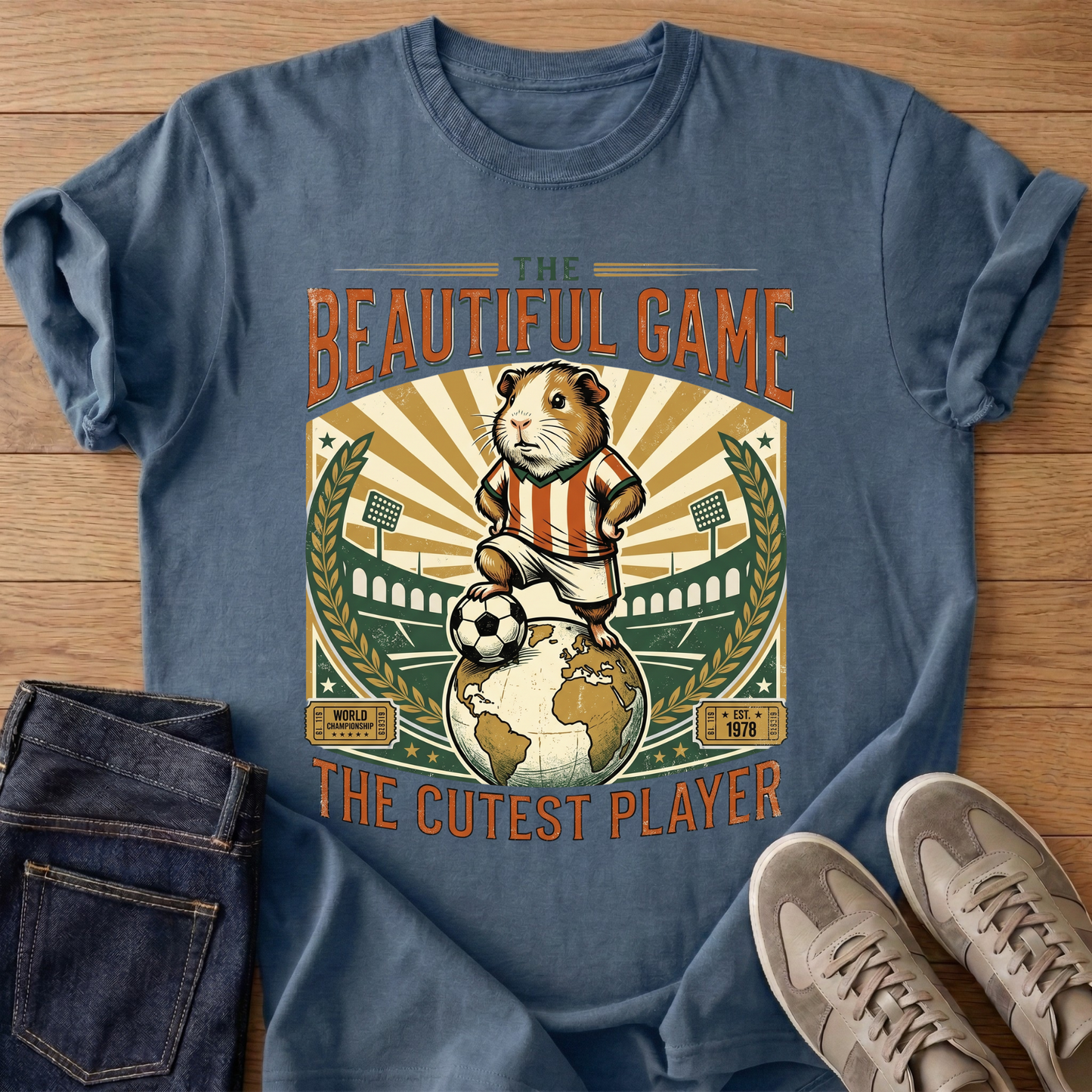 Vintage Soccer Guinea Pig Graphic Tee