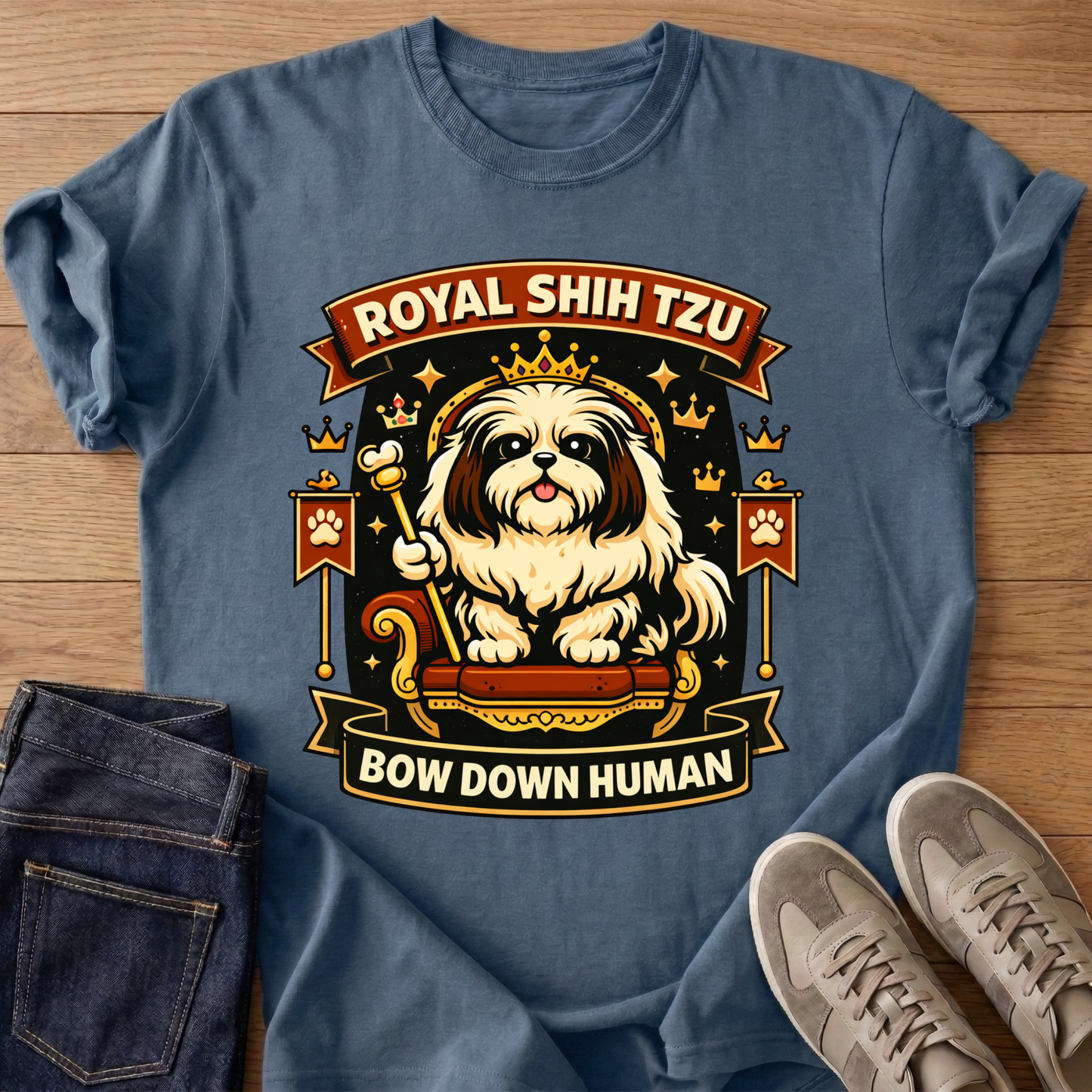 Royal Shih Tzu Bow Down Human T-shirt