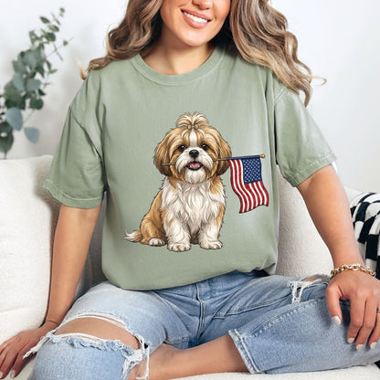 Patriotic Shih Tzu 4th Of July T-shirt