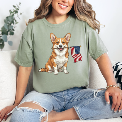 Patriotic Corgi 4th Of July T-shirt