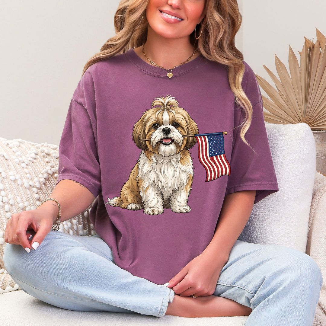 Patriotic Shih Tzu 4th Of July T-shirt