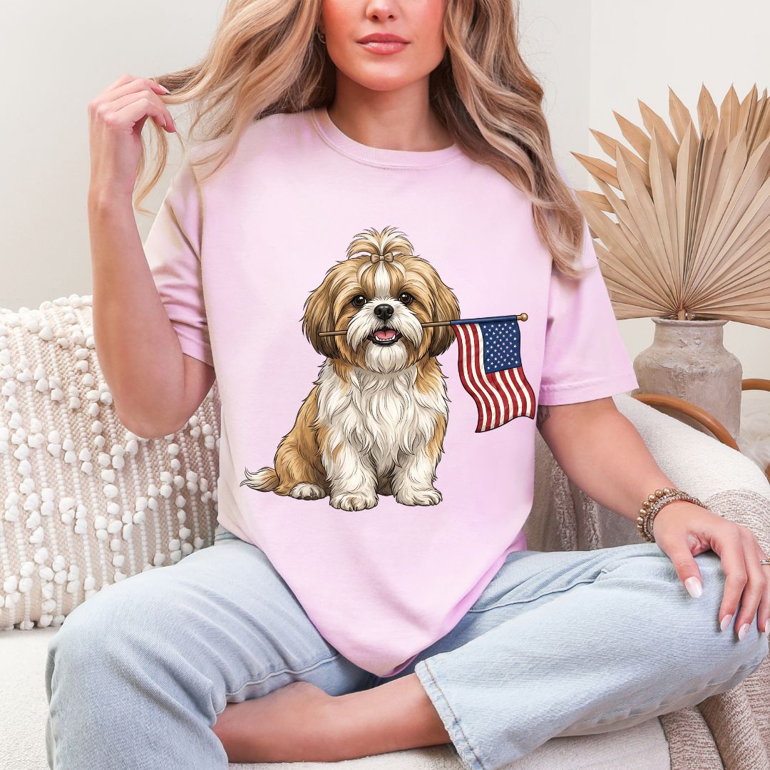 Patriotic Shih Tzu 4th Of July T-shirt