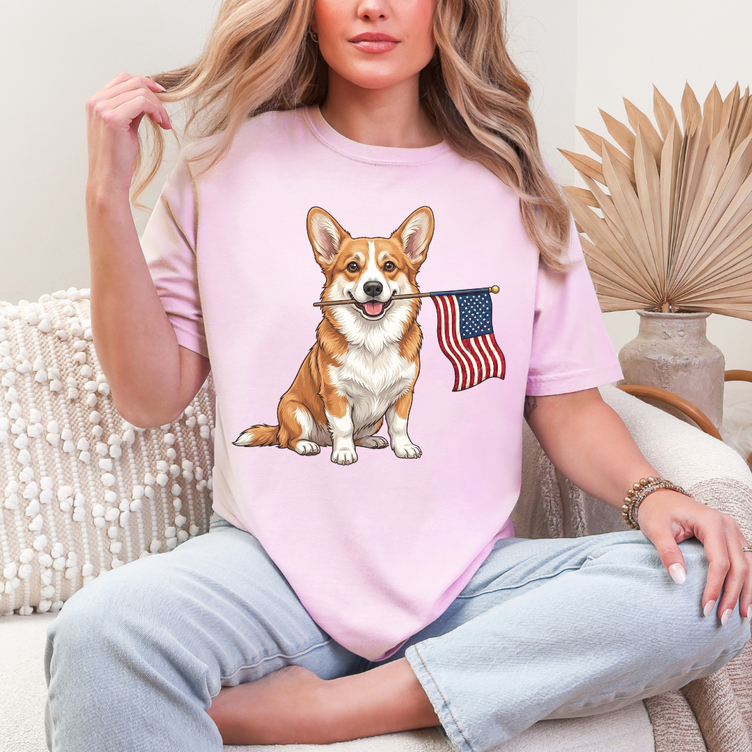 Patriotic Corgi 4th Of July T-shirt