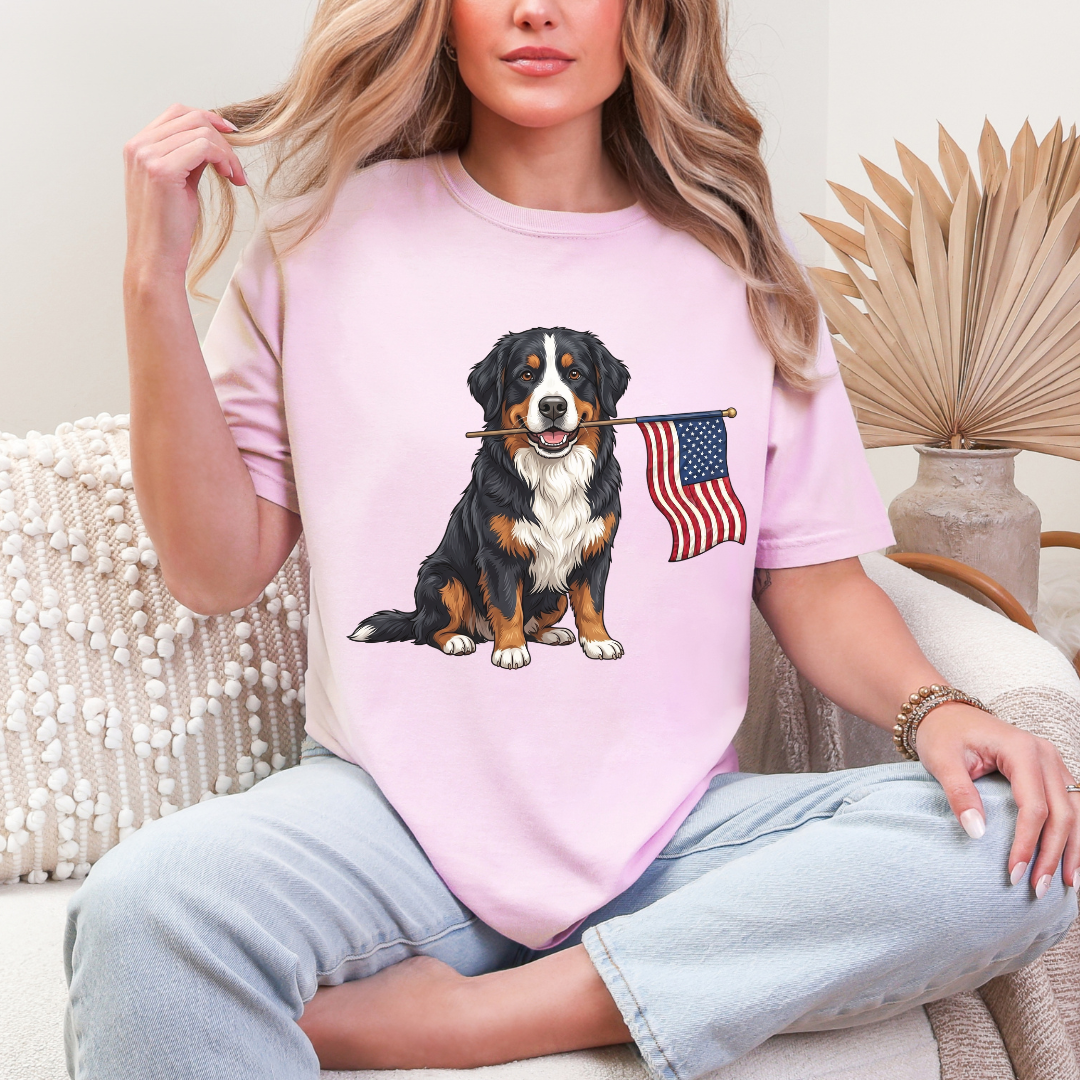 Patriotic Bernese Mountain Dog 4th Of July T-shirt