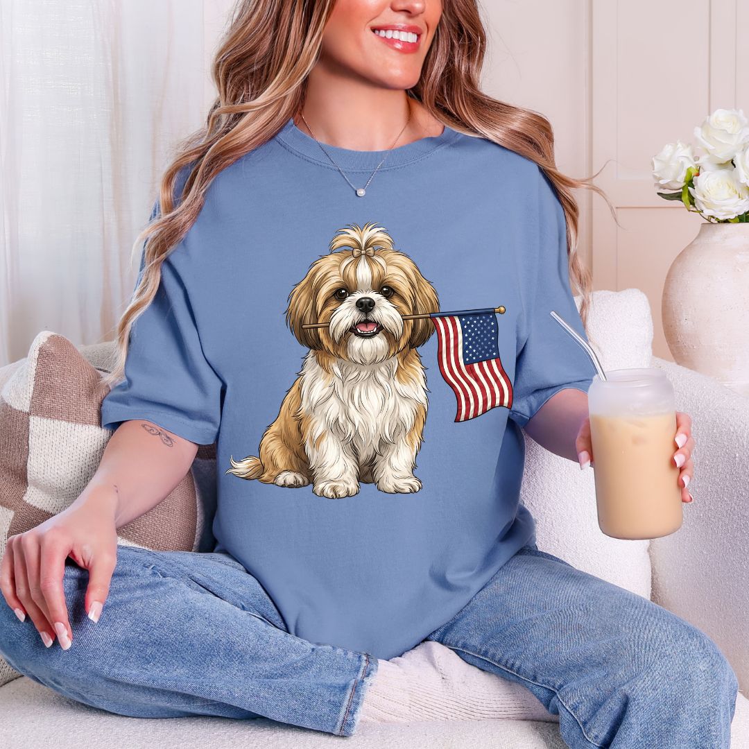 Patriotic Shih Tzu 4th Of July T-shirt