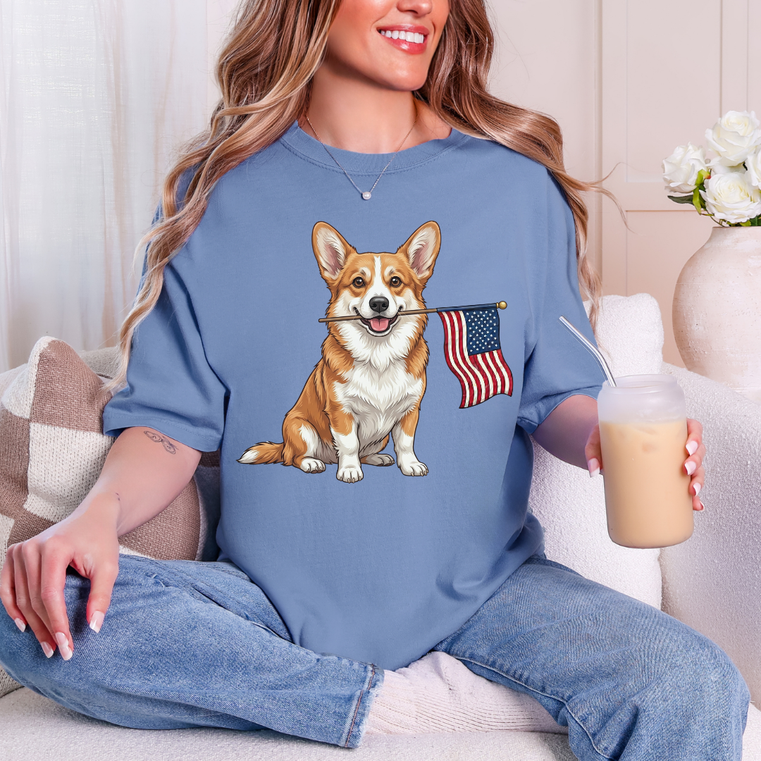 Patriotic Corgi 4th Of July T-shirt