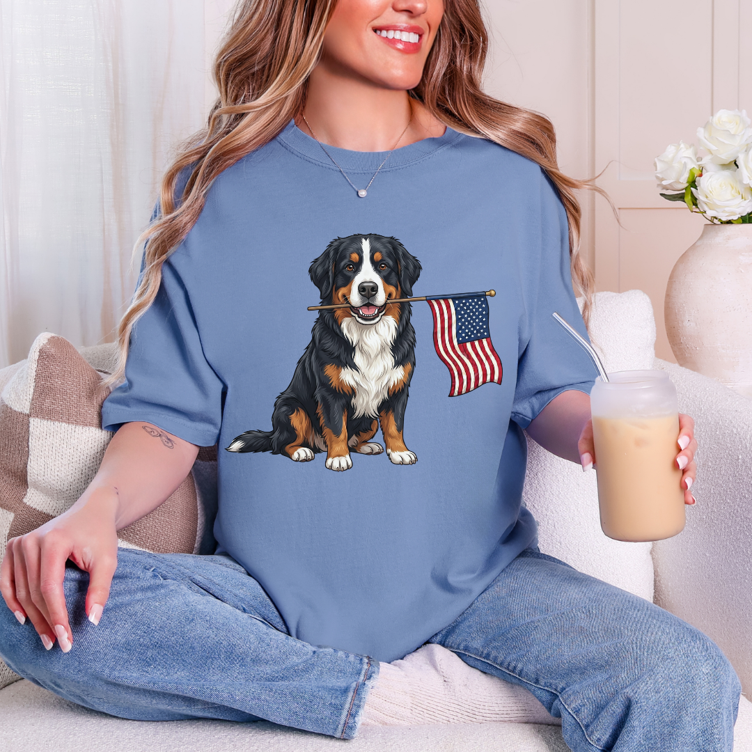Patriotic Bernese Mountain Dog 4th Of July T-shirt