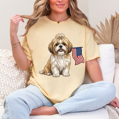 Patriotic Shih Tzu 4th Of July T-shirt