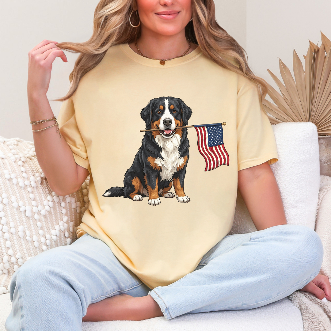 Patriotic Bernese Mountain Dog 4th Of July T-shirt