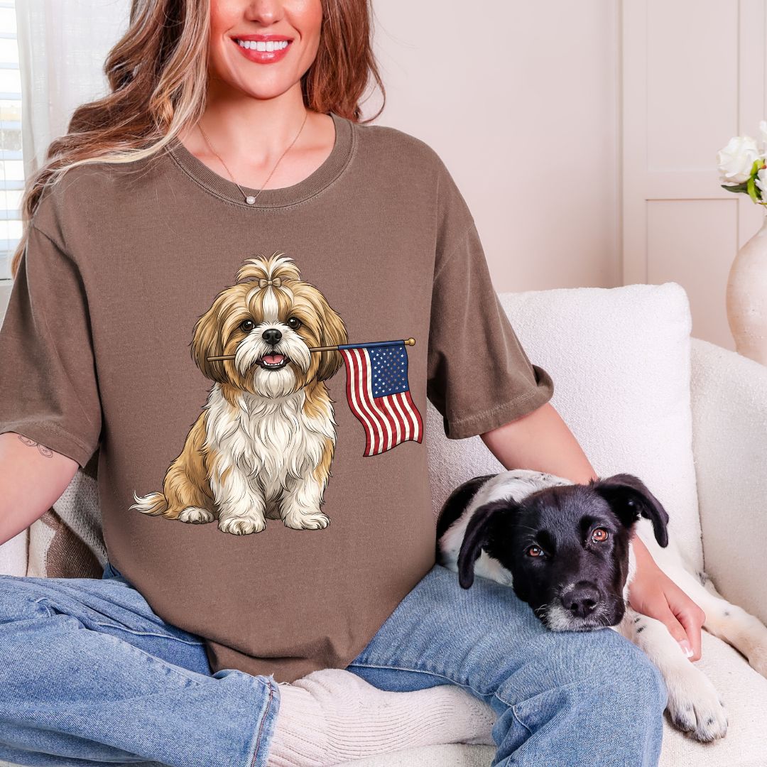 Patriotic Shih Tzu 4th Of July T-shirt