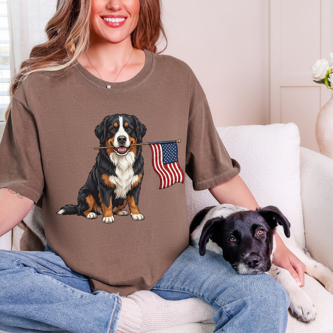 Patriotic Bernese Mountain Dog 4th Of July T-shirt