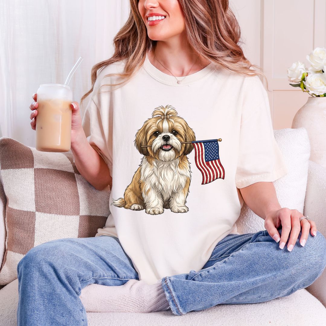 Patriotic Shih Tzu 4th Of July T-shirt
